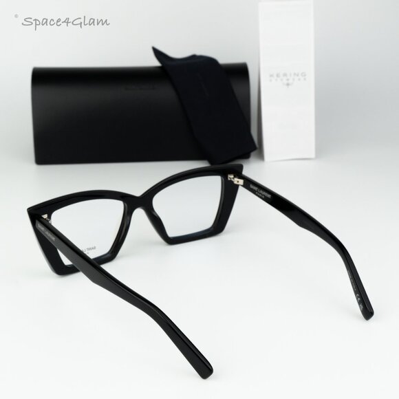 BRAND NEW Saint Laurent Women Eyeglasses Black Demo Cat Eye SL657 OPT 001 - Picture 9 of 9